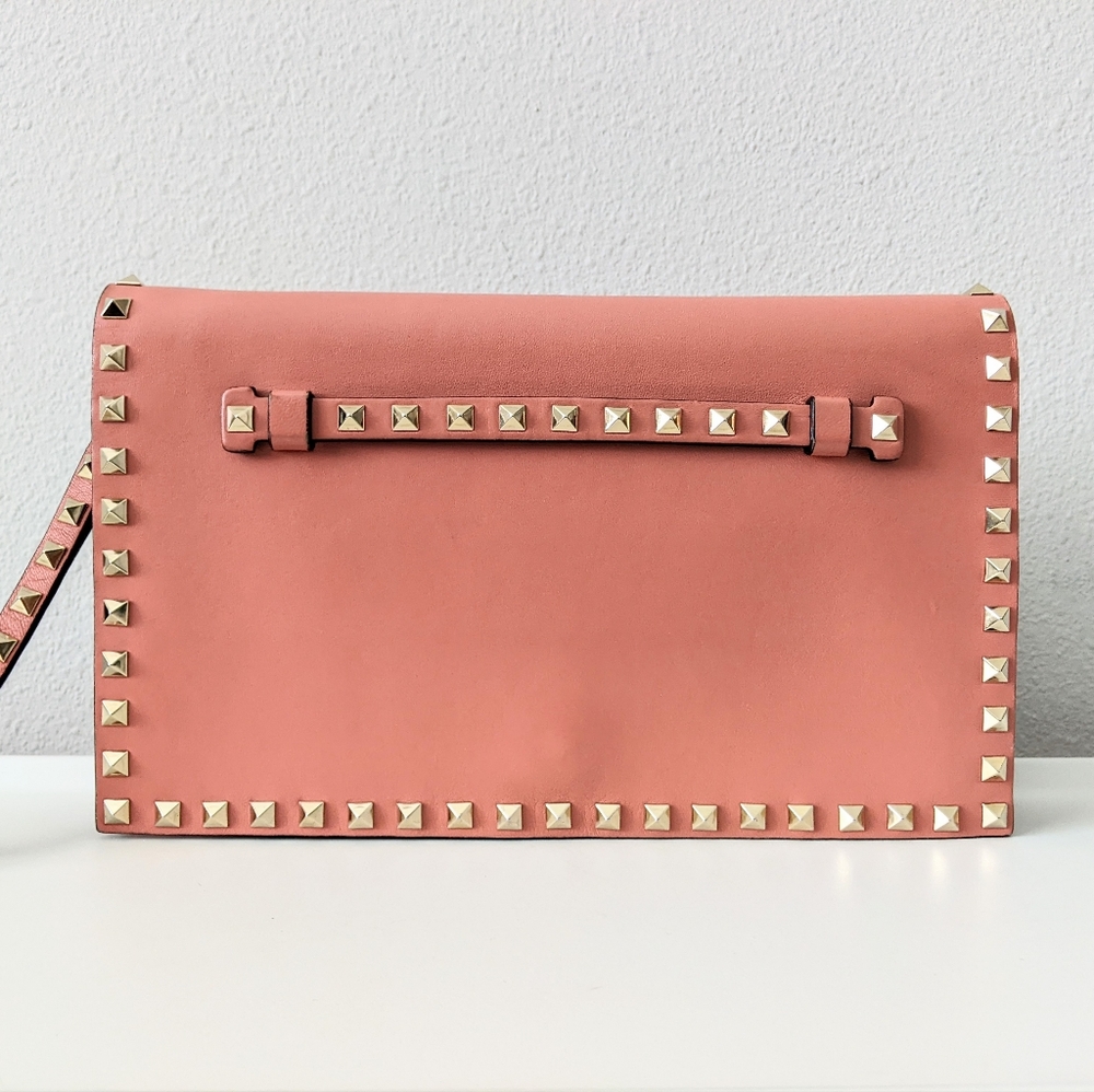 Valentino Garavani Pink Studded Clutch